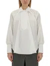 Patou Relaxed Fit Cotton Blouse With High Neck In White