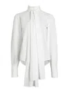 Patou Draped Collar Shirt With Buttoned Cuffs In White