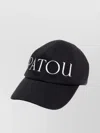 Patou Cotton Cap With Embroidery And Curved Brim In Black