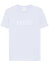 Patou Lavender T-shirt With White Logo Print In Blue