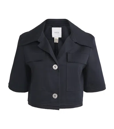 Patou Cotton Cropped Jacket In Blue