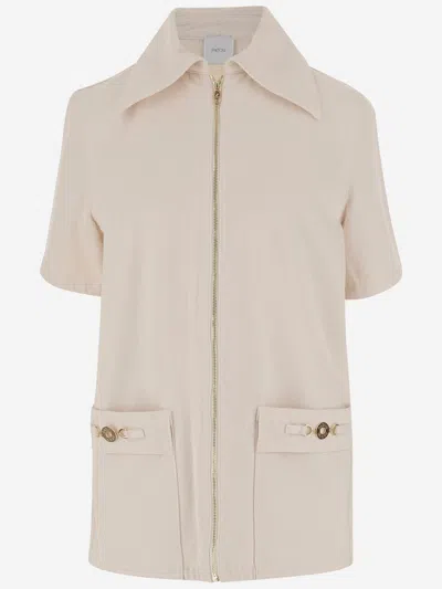 PATOU COTTON DENIM MINI DRESS