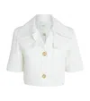 Patou Short-sleeved Cropped Jacket In White