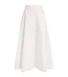 Patou Long A-line Skirt In Organic Cotton Gabardine In White