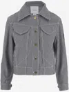 Patou Cotton Jacket With Striped Pattern In Navy Striped
