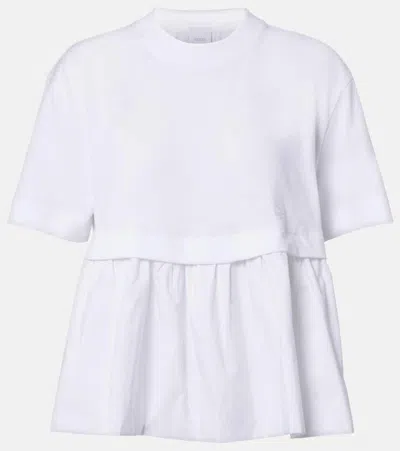 Patou Cotton Jersey And Faille T-shirt In White