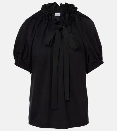 Patou Cotton Jersey Top In Black