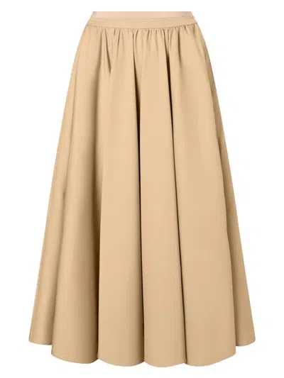 Patou Cotton Maxi Skirt In Brown