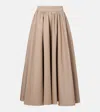Patou Cotton Midi Skirt In Beige