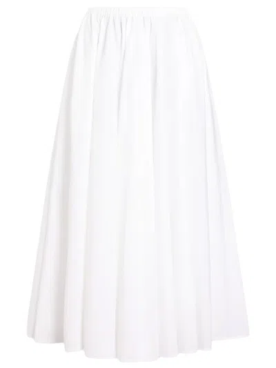 Patou Cotton Midi Skirt In White