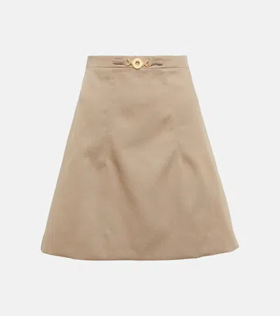 Patou Cotton Miniskirt In Parchment
