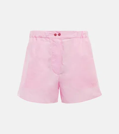 Patou Cotton Poplin Shorts In Pink White