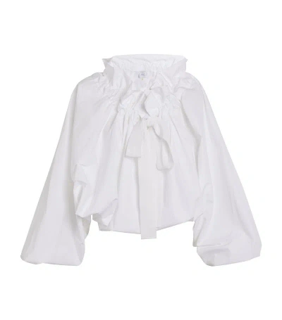 Patou Cotton Ruffle Shirt In White