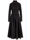 Patou Black Elasticated-waist Cotton Maxi Dress In Black
