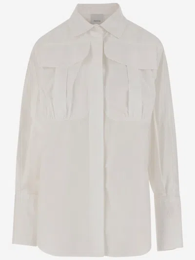 Patou Cotton Shirt With Maxi Pockets In White