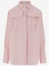 Patou Cotton Shirt With Striped Pattern In Pink