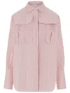 Patou Cotton Shirt With Striped Pattern In Pink