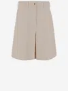Patou Cotton Short Pants With Logo In Beige