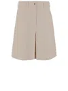 Patou Cotton Short Pants With Logo In Neutrals