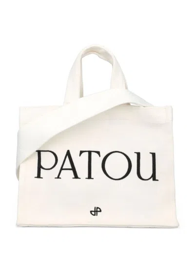Patou Cotton Small Tote Bag In White