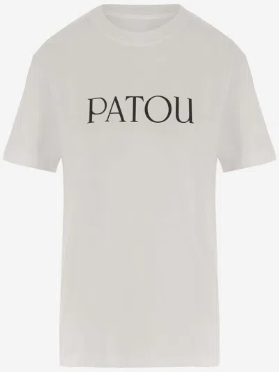 Patou Cotton T Shirt With Logo In Neutral