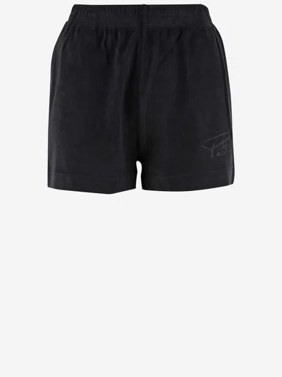 Patou Cotton Terry Short Trousers With Logo In Black
