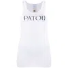 Patou Ribbed Sleeveless Cotton Tank With Round Neckline
