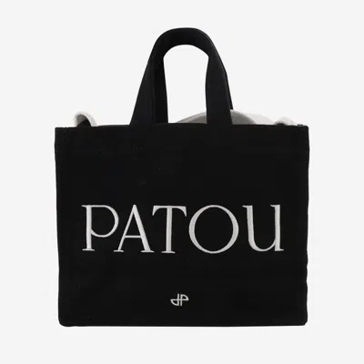 Patou Cotton Tote Bag In Black