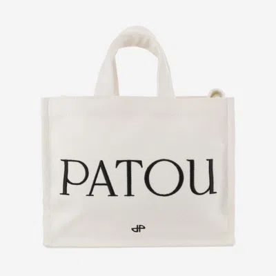 Patou Cotton Tote Bag In White