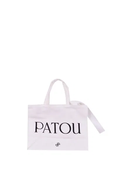 Patou Cotton Tote Bag In White
