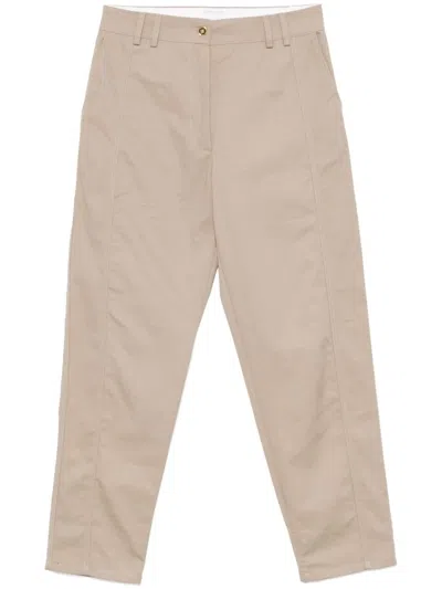 Patou Cotton Trousers In Neutrals