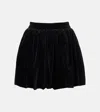 Patou Cotton Velvet Miniskirt In Black