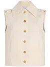 Patou Cotton Waistcoat In Neutrals