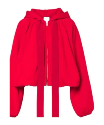 Patou Cotton Zip-up Hoodie In Red