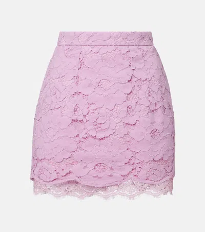 Patou Cotton-blend Lace Miniskirt In Pink