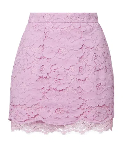 Patou Cotton-blend Lace Miniskirt In Pink