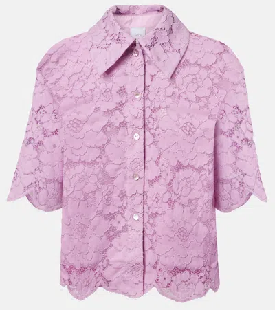 Patou Cotton-blend Lace Shirt In Purple