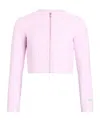 Patou Collarless Zip Front Jacket In Purple
