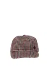 Patou Multicolor Houndstooth Baseball Hat In Brown