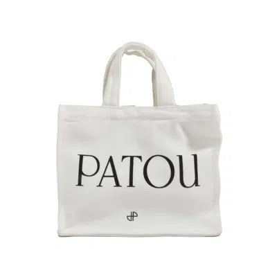 Patou Cream Cotton Small Tote Bag