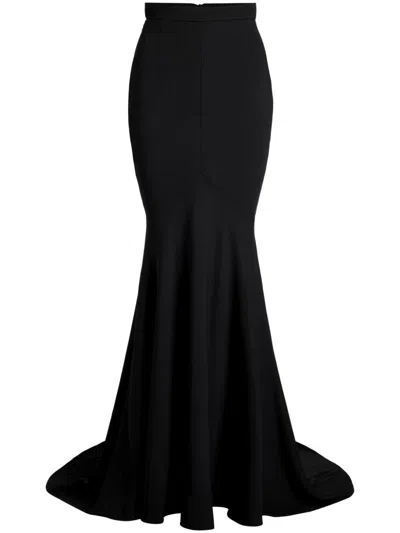 Patou Crepe Maxi Mermaid Skirt In Black