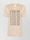 PATOU CREW NECK JERSEY TOP WITH SHORT SLEEVES
