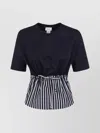 Patou Unique Striped Hem T-shirt With Cinched Waist