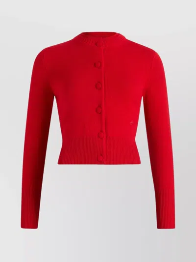Patou Crew Neck Ribbed Knitwear With Long Sleeves In Red