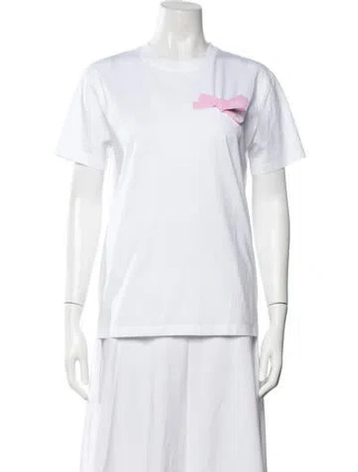 Pre-owned Patou Crew Neck Short Sleeve T-shirt In White