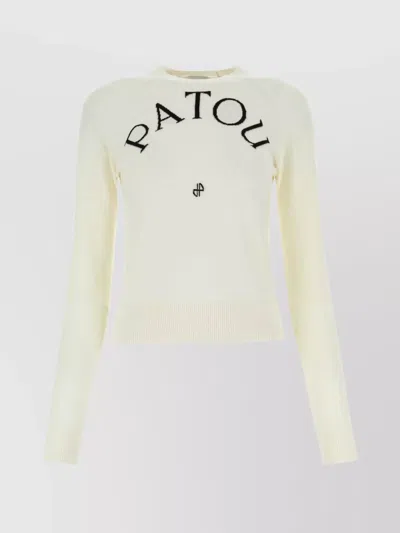 PATOU CREW NECK WOOL BLEND SWEATER