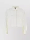 Patou Crisp Cotton Shirt With Pockets And Scalloped Hem