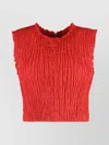 Patou Faille Textured Crewneck Crop Top