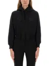 Patou Knitwear Hood Cropped Ribbed Cuffs In Black