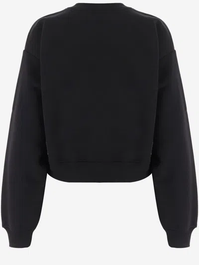 Patou Cropped Cotton Sweatshirt In Black
